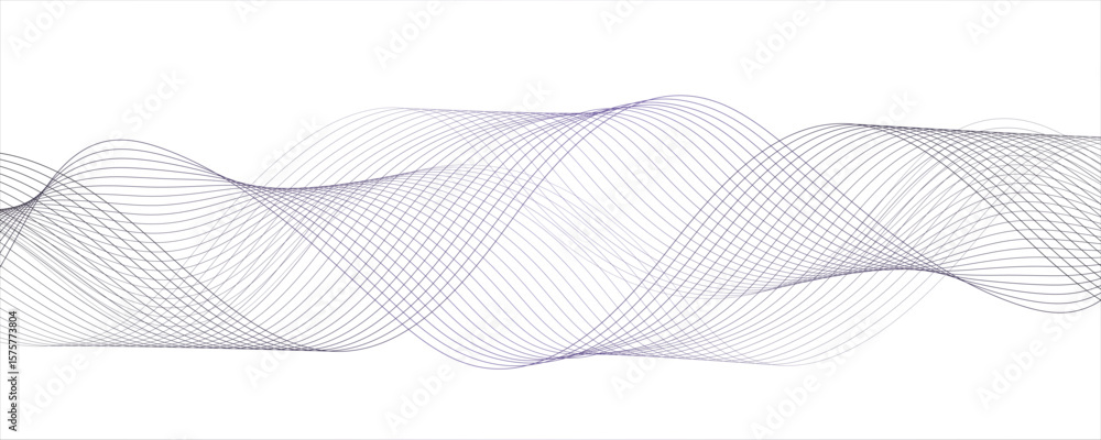 Poster minimalist abstract wave design consisting of smooth, flowing black and gray lines on a white backgr