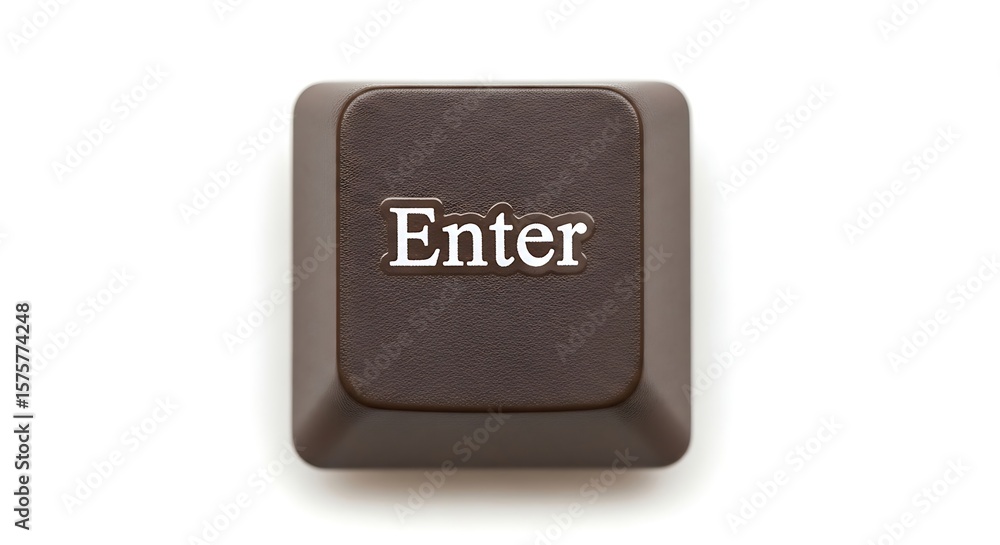 Poster enter key on a computer keyboard against white background