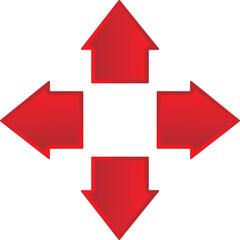 3d red arrows vector icon