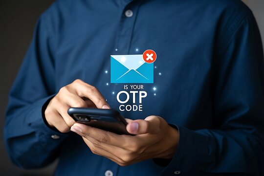 Man receiving a failed otp code notification on his smartphone