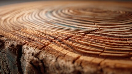 Minimalist cross-section of a tree trunk with growth rings