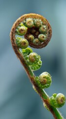 Fractal pattern of an unfurling fern frond time-lapse photo