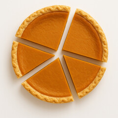 Creative Pumpkin Pie Chart on White Background