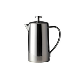 Sleek Stainless Steel French Press Coffee Maker isolated on transparent background