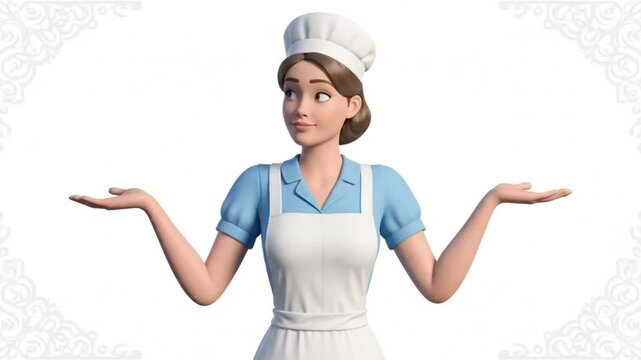 Portrait of a charming woman chef in uniform, showcasing culinary profession with a friendly and approachable appearance.