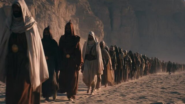 A funeral procession for a noble in Ancient Egypt 4K Video