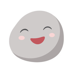 Obraz premium Cute Smiling Pebble Character for Children s Book Illustration and Graphic Design