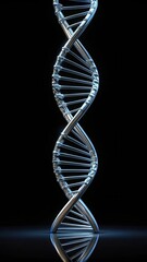 Double Helix Structure on Black Background
