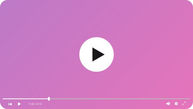 Modern video player template, On-line Media player design mockup,multimedia player interface for web 