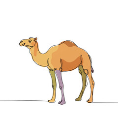 Artistic camel design with elegant line art and soft fill colors making it perfect for creative branding or desert themed projects.