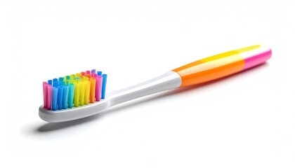 Colorful toothbrush on white background