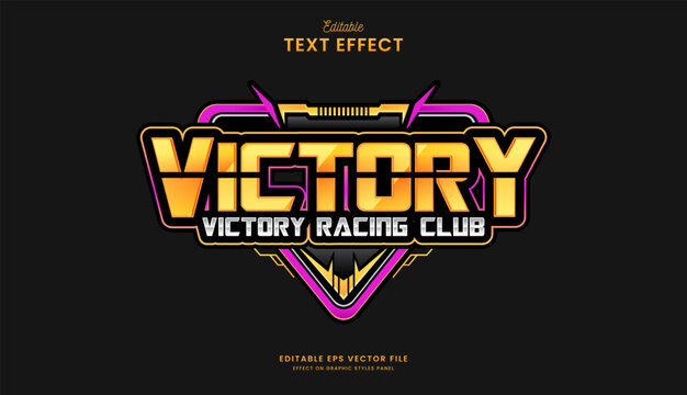 decorative automotive victory racing editable text effect design