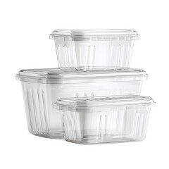 Plant-based plastic containers, isolated high-resolution