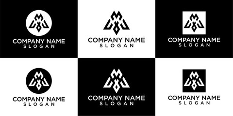 Obraz premium Abstract letter M logotype. Modern logo