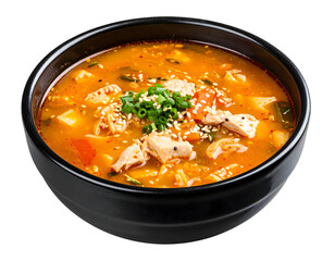 Spicy Korean chicken stew close up
