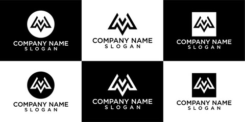 Obraz premium Abstract letter M logotype. Modern logo