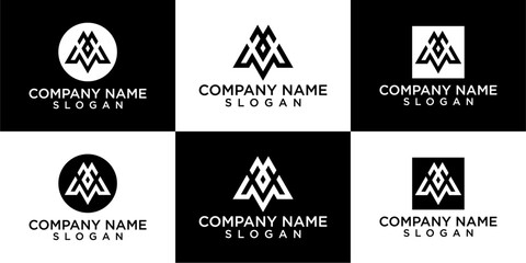 Obraz premium Abstract letter M logotype. Modern logo