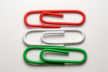 Hungarian Flag Made of Colored Paper Clips – Red, White, and Green Symbolism
