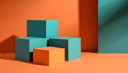 Geometric shapes on a studio backdrop