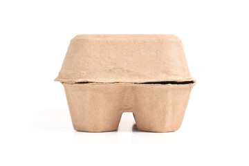 Closed Egg Carton Box isolated on white background. Egg carton, box, tray or container