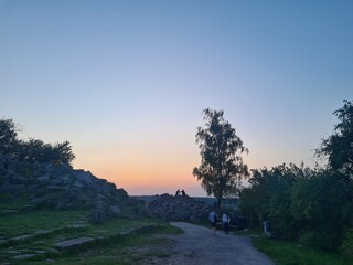 sunset in the mountains