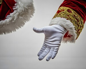 Santa Claus Hands Offering Gift Christmas Festive Season