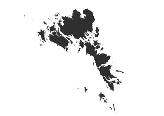 Obraz premium Silhouette map of Batam, Indonesia. Shows the geographical outline of the island or city in dark grey. Highlights its simple territorial shape.