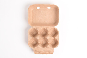 Egg Carton Box isolated on white background. Egg carton, box, tray or container