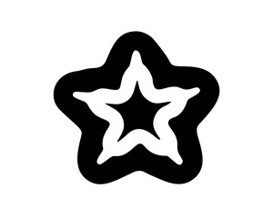 Black hollow star silhouette with transparency representing a modern new concept