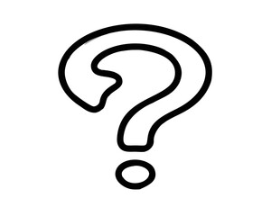 Simple rounded question mark silhouette symbol design with futuristic concept