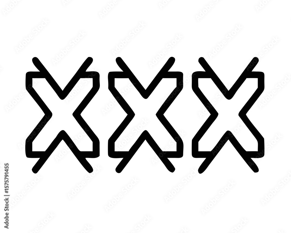 Poster simple vector design of an x mark symbol for close or cancel in black