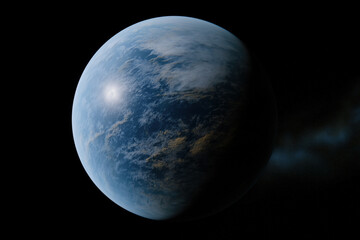 Fototapeta premium Earth-like planet in space