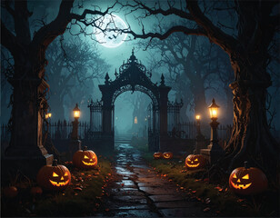 halloween night scene