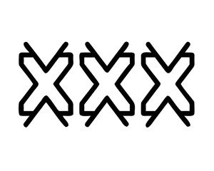 Simple vector design of an x mark symbol for close or cancel in black