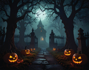 halloween background with pumpkin