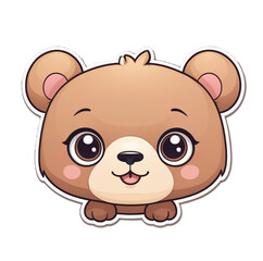 Obraz premium Cute Brown Bear Cub Illustration: Cartoon Animal Design