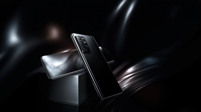 黒い背景に置かれた高級スマートフォン | Luxury smartphone on a black background