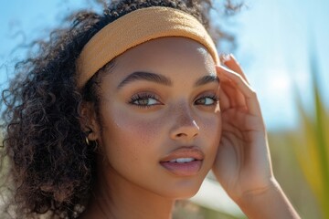 skin care routine concept, close-up view of a young woman applying lotion cream to her shoulder, moisturizing her skin for hydration and softness, Generative AI