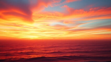 Fototapeta premium Natural sunset hues over the ocean 