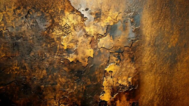 Textured surface with rust and peeling paint showcasing warm colors and intricate patterns