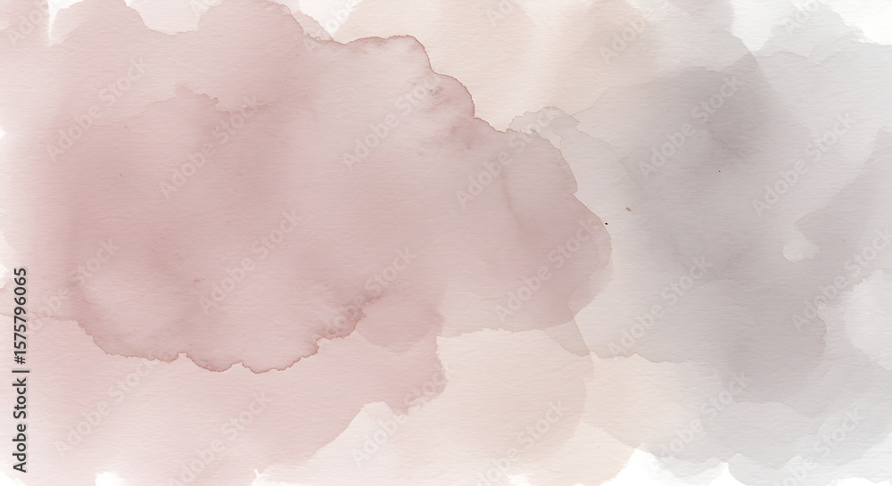 Poster soft and diffused watercolor background showcasing blending brushstrokes of delicate pastel pink and