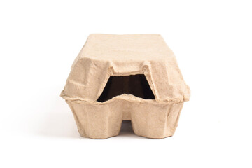 Closed Carton Box isolated on white background. Egg carton, box, tray or container