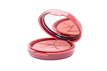 Makeup jar with cracked plastic lid