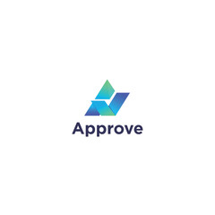 Modern a approve sign a letter logo design 