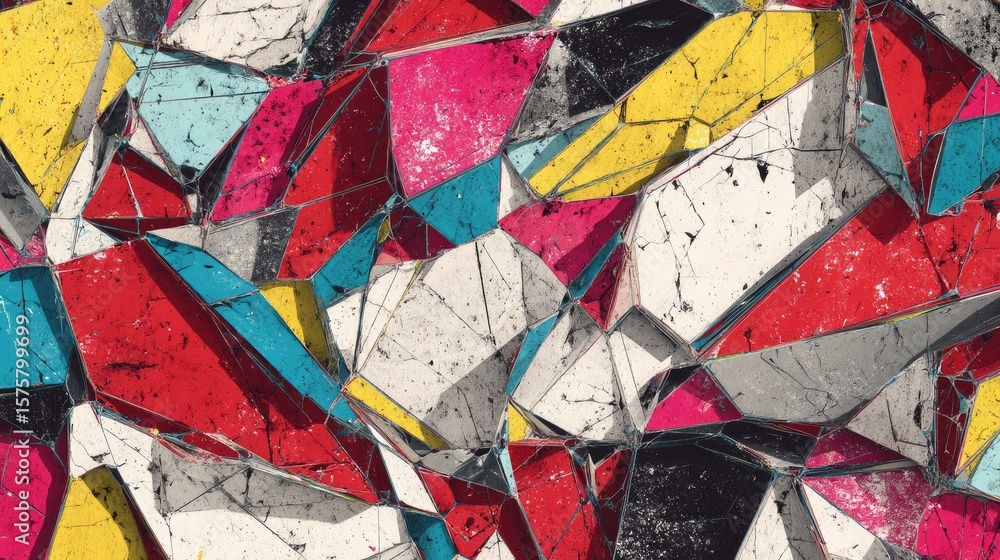 Poster abstract colorful fragmentation background