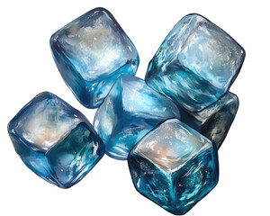 Obraz premium Ice cubes in various shades of blue