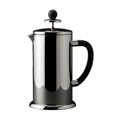 Fototapeta premium Sleek Chrome French Press Coffee Maker isolated on transparent background