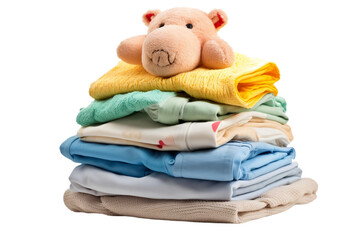 Layered babywear in pastel colors