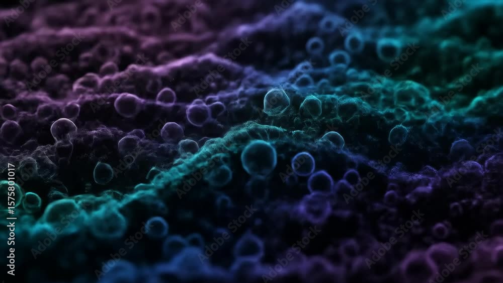 Aufkleber abstract microscopic cellular structure - close-up view of a vibrant, abstract microscopic structure