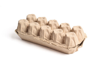 Closed Carton Box isolated on white background. Egg carton, box, tray or container